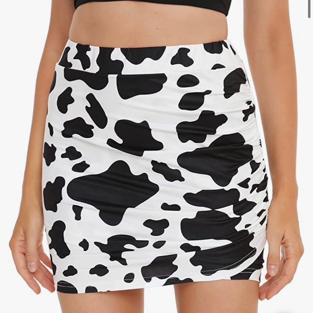Cow print skirt